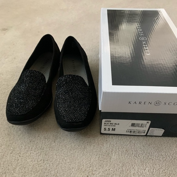 New Karen Scott Jodi Slip-On Flats, bk/bling 5.5 - Picture 3 of 15